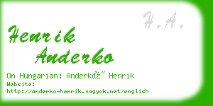 henrik anderko business card